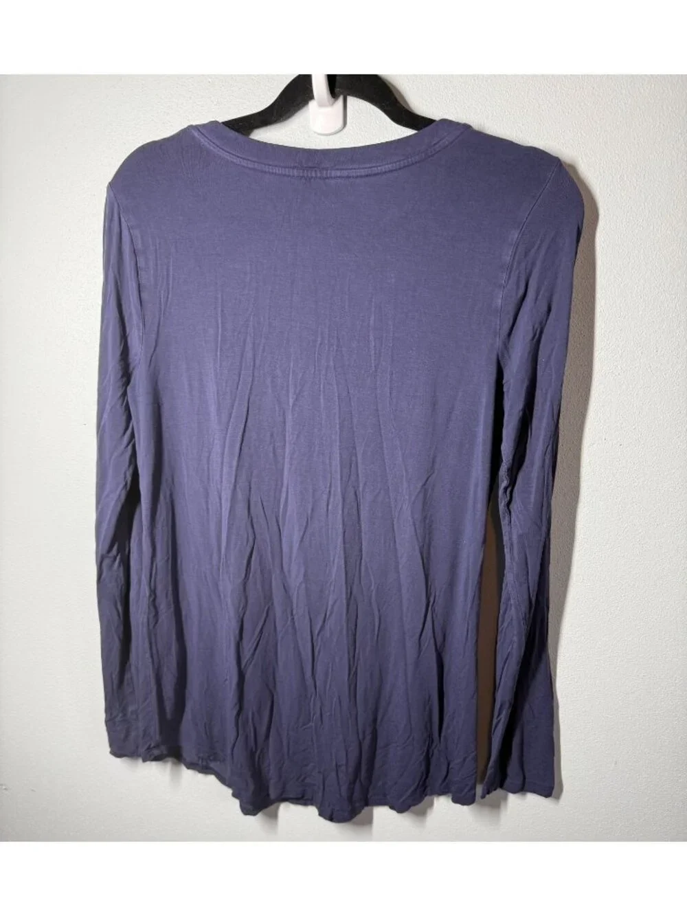 Soma Womens Small Navy Blue Long Sleeve Scoop Neck Sleep Pajama Tee‎ Scoop Neck